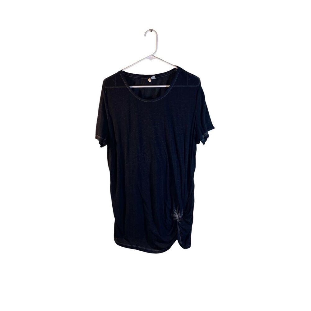 Cato black short sleeves round neck plus size sheer Top XL
